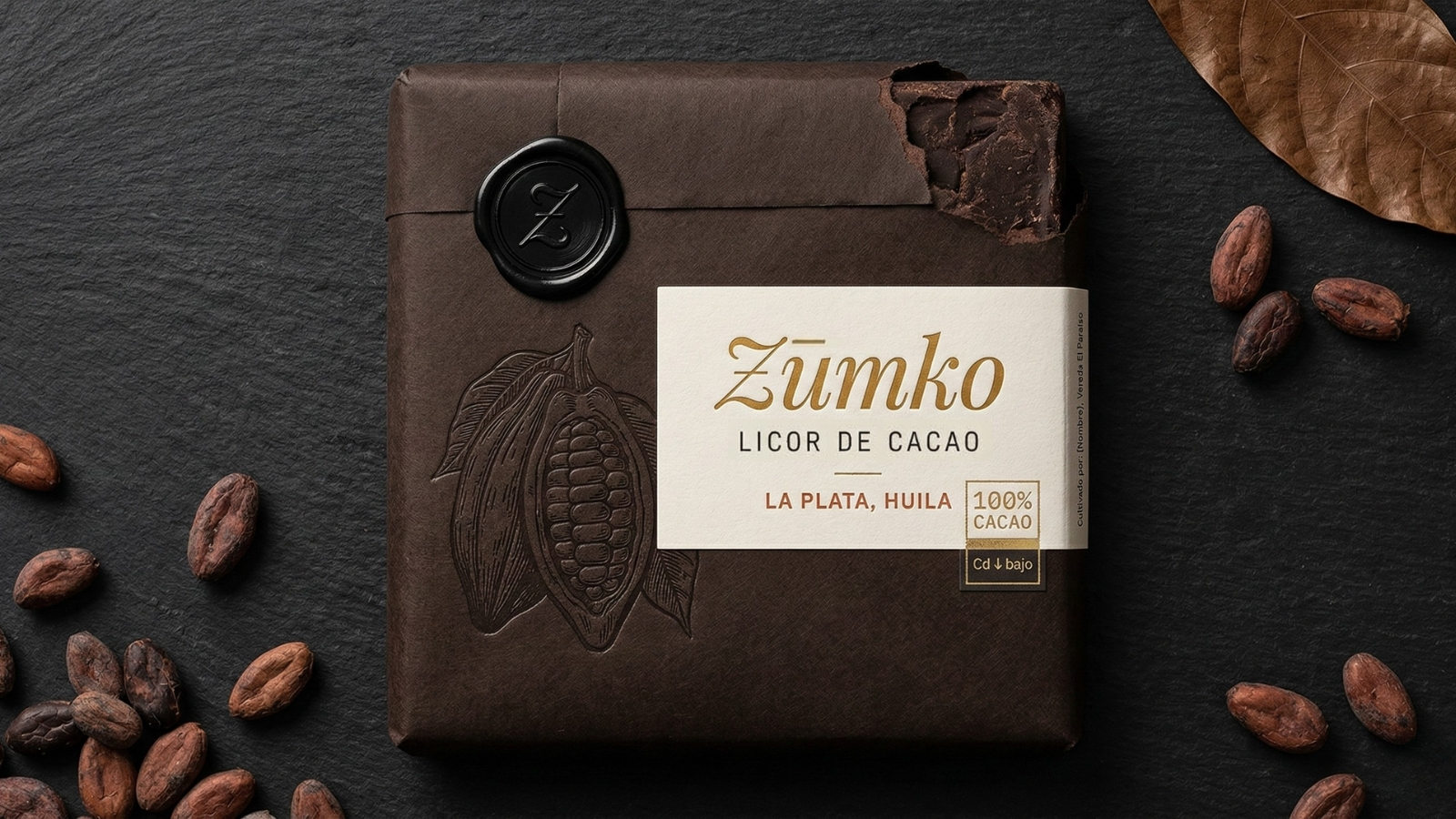 Masa Bruta licor de cacao 100% natural sin azúcar Zūmko